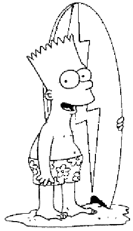 coloriage bart simpson et sa planche de surf